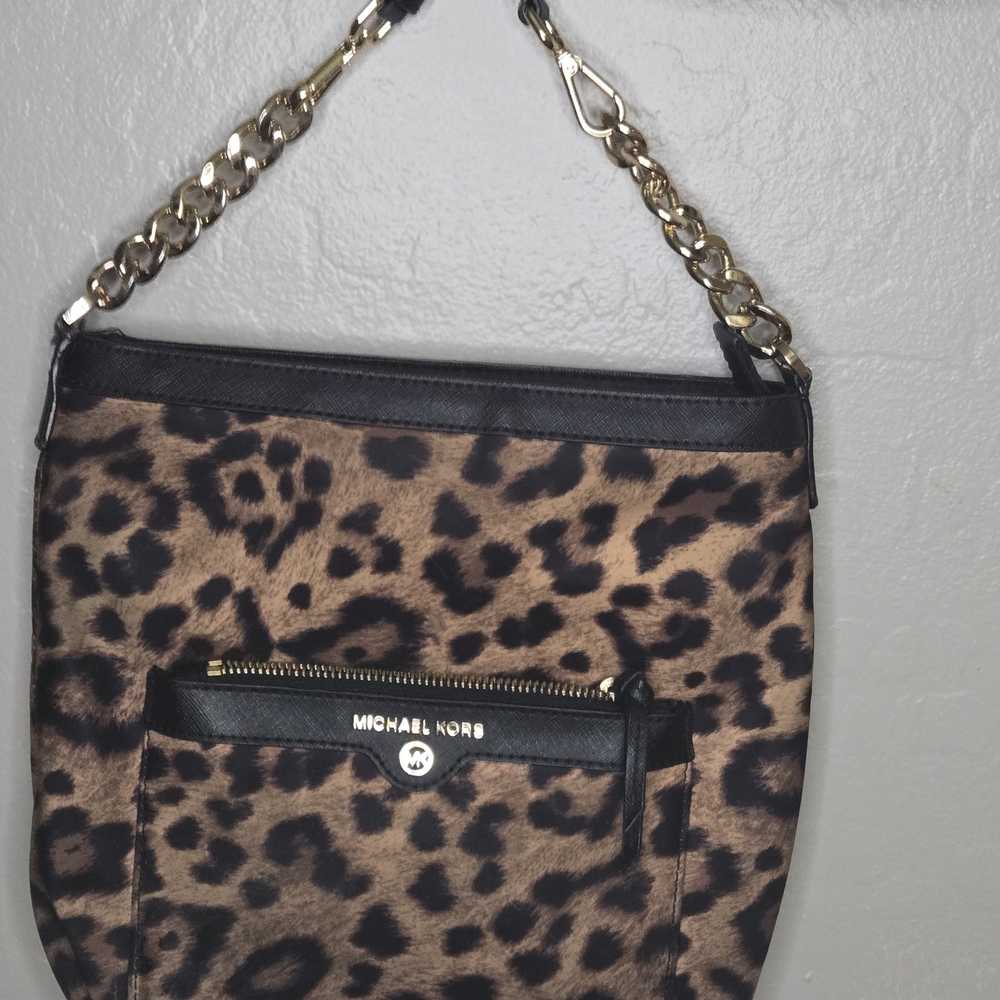 Michael Kors Morgan Leopard Print Shoulder Bag